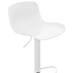 Decoshop26 Lot de 4 tabourets de bar hauteur réglable et siège pivotant avec siège en plastique blanc métal blanc 10_0004491 pas cher