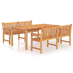 Maison Chic Ensemble de salle à manger de jardin 3 pcs,Table et chaises d'extérieur Bois de teck massif -GKD695439