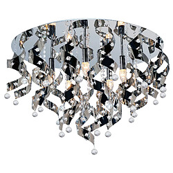 Lustre plafonnier moderne XXL 80 Cm en métal chromé luminaire de plafond Design comptaible LED