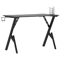 Acheter Helloshop26 Bureau table poste de travail meuble d'ordinateur informatique étude de jeu avec pieds en forme de Y 110 x 60 x 75 cm noir 02_0023771