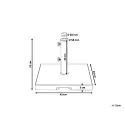Avis Beliani Socle de parasol CEGGIA Gris Carré