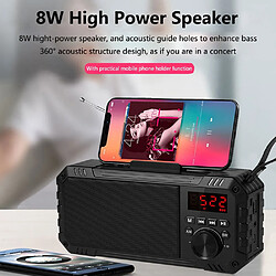 Universal Puissant haut-parleur Bluetooth Colonne de basse sans fil Haut-parleur portable extérieur Support FM/AM Radio Subwoofer Haut-parleur USB pour téléphone mobile | (noir)