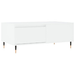 vidaXL Table basse Blanc 90x50x36,5 cm Bois d'ingénierie