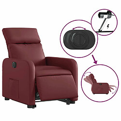 Maison Chic Fauteuil Relax pour salon, Fauteuil inclinable électrique rouge bordeaux similicuir -GKD22693 pas cher