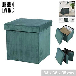 Acheter Urban Living Pouf de rangement pliable Kube en velours côtelé - Céladon