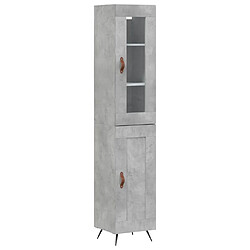 vidaXL Buffet haut Gris béton 34,5x34x180 cm Bois d'ingénierie