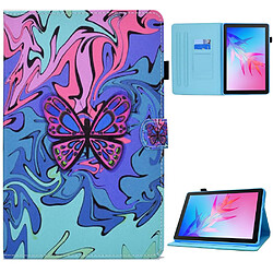 Etui en PU motif de couture avec support pour Huawei Enjoy Tablet 2/MatePad T 10 9.7 pouces/T 10S 10.1 pouces/Pad X6 9.7 pouces - papillon