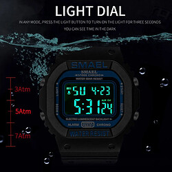 Universal Montre numérique dorée Montre de sport pour hommes Montre de camouflage militaire LED Chronomètre étudiant imperméable pour hommes Top Blanc | Montre numérique (bleu camouflage)