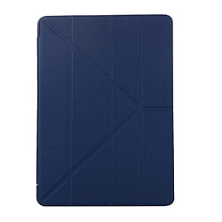 Etui en PU + silicone déformé avec support bleu pour votre Apple iPad 10.2 (2019)