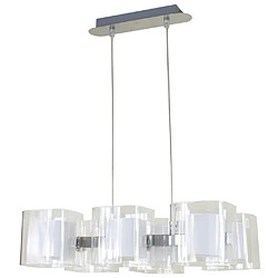 Acheter Suspension lustre pour plafond blanc 6 lumières en verre et métal