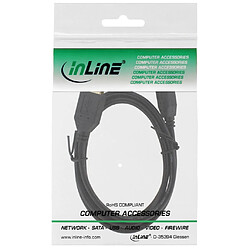 USB 2.0 Rallonge, InLine®, mâle/fem. type A, noir, contacts or, 3m