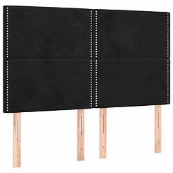 Maison Chic Lot de 4 Têtes de lit design pour chambre - Décoration de lit Noir 72x5x78/88 cm Velours -MN75367