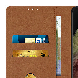 Avizar Étui Galaxy S21 Ultra Protection avec Porte-carte Fonction Support marron pas cher