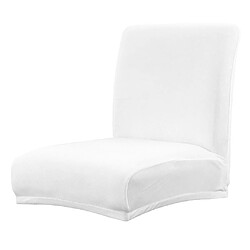 Housse De Chaise De Comptoir Pour Tabouret De Bar, Dossier Court, Stretch, Blanc