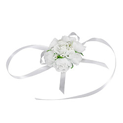 Poignet corsage bracelet extensible mariée mariage main de fleur blanche