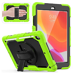 Wewoo Housse Étui Coque Pour iPad 10.2 Gel de silice coloré antichoc + de protection PC avec support et bandoulière et et fente stylo Vert