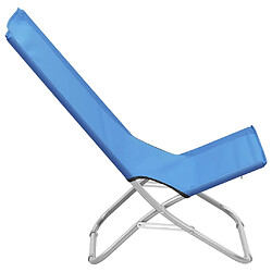 Avis vidaXL Chaises de plage pliables 2 pcs Bleu Tissu