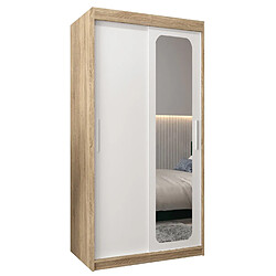 Abiks Meble Armoire PROMO T2 À Portes Coulissantes 200/100/62 2 Portes (Sonoma/Blanc)