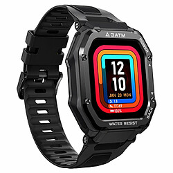 Rock Robuste Hommes Smartwatch Écran Couleur 24 Heures Moniteur D'Oxygène Du Sang Étanche En Plein Air Fitness Montre De Sport Noir