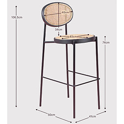 Nest Dream Tabouret vintage au design classique en rotin naturel - North pas cher