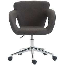 Avis Decoshop26 Fauteuil de bureau sur roulettes en tissu gris foncé structure métal chromé BUR10700