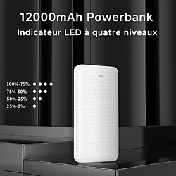 SANAG Batterie Externe 12000Mah, Ultra-Mince Power Bank, 3A Usb C Charge Rapide, Affichage Led, Chargeur De Téléphone Externe, Batterie Externe Portable Pour Iphone, Samsung, Huawei, Tablet, Etc