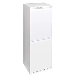 ARREGUI Poubelle conteneur M262430-2 compartiments Blanc écologique.