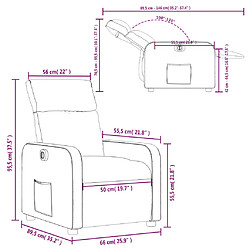 vidaXL Fauteuil inclinable électrique Marron foncé Tissu pas cher