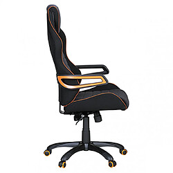 Mes Fauteuil gamer 53x53x120/130 cm en tissu noir, gris et orange