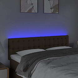 Avis Maison Chic Tête de lit scandinave à LED,meuble de chambre Marron Foncé 144x5x78/88 cm Tissu -MN59611