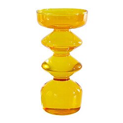 Table De Vase à Fleur En Verre Moderne Hydroponique Terrarium Porte-plante Conteneur Losange Jaune