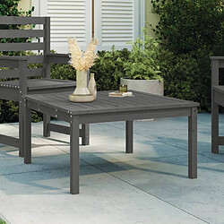 vidaXL Table de jardin gris 82,5x82,5x45 cm bois massif de pin