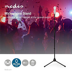 NEDIS Pied de microphone télescopique avec potence et fixation de micro-PERCHE + support micro + Microphone dynamique chromé HQ