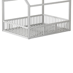 ComfortXL Lit Pour Enfant En Bois Massif 140*200cm, Lit Double, Blanc pas cher