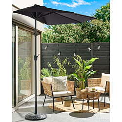 Beliani Parasol de jardin semi-circulaire 270 cm noir GALATI