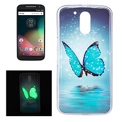 Wewoo Coque pour Motorola Moto G4 Noctilucent Motif Papillon IMD Workmanship Soft TPU Retour Housse