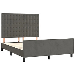 Acheter Maison Chic Lit adulte - Cadre Structure de lit avec tête de lit Contemporain Gris foncé 140x190 cm Velours -MN28757