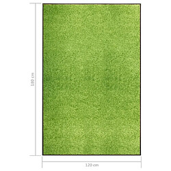 vidaXL Paillasson lavable Vert 120x180 cm pas cher