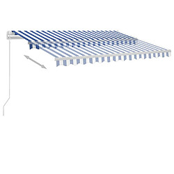 Avis Maison Chic Auvent manuel rétractable,Store manuel de porte sur pied 300x250 cm Bleu/Blanc -GKD73005