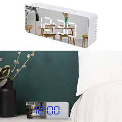 Réveil Digital LED Display Mirror Clock 14x3.4x5.5cm Blanc