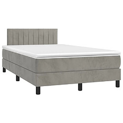 Avis Maison Chic Lit Adulte - Lit simple Lit à sommier tapissier et matelas moelleux - Meuble de Chambre - Gris clair 120x200cm Velours -MN13396