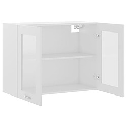 Acheter vidaXL Armoire en verre suspendue Blanc 80x31x60 cm Bois d'ingénierie