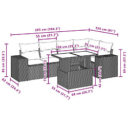 vidaXL Salon de jardin 6 pcs avec coussins gris résine tressée pas cher