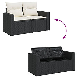 Avis Maison Chic Salon de jardin avec coussins 14 pcs, Ensemble Tables et chaises de jardin, noir résine tressée -GKD990599