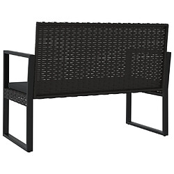 Avis Helloshop26 Banc de jardin meuble de patio d'extérieur terrasse avec coussins noir 106 cm résine tressée 02_0011636