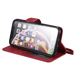 Acheter Wewoo Housse Coque Pour iPhone XR Étui de protection à rabat horizontal de couleur unie avec support et fentes cartes et portefeuille et cadre photo et lanière rouge