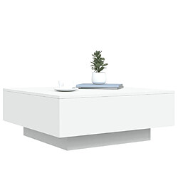 Avis vidaXL Table basse blanc 80x80x31 cm bois d'ingénierie