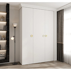 Abiks Meble Armoire à portes battantes Como 1 245,5/160/40 3 portes (blanc/doré)