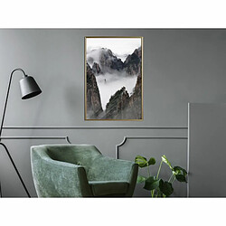 Paris Prix Affiche Murale Encadrée Misty Valley 40 x 60 cm Or