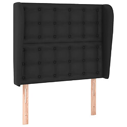 vidaXL Tête de lit avec oreilles Noir 83x23x118/128 cm Similicuir